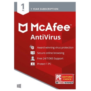 McAfee AntiVirus – 1-Year / 3-PCS